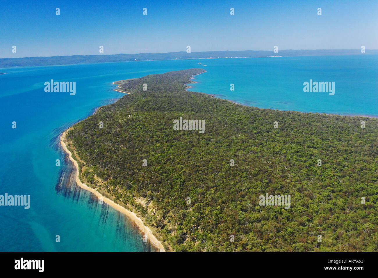 Big Woody Island Great Sandy Straits Queensland Australia aerial Stock