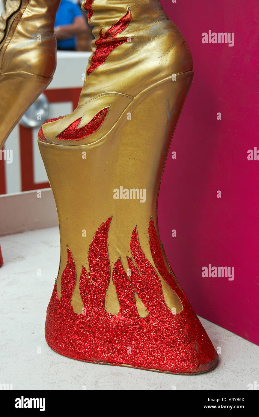 Drag queen wearing platform boots at carnival on Gran Canaria in the Canary Stock Alamy