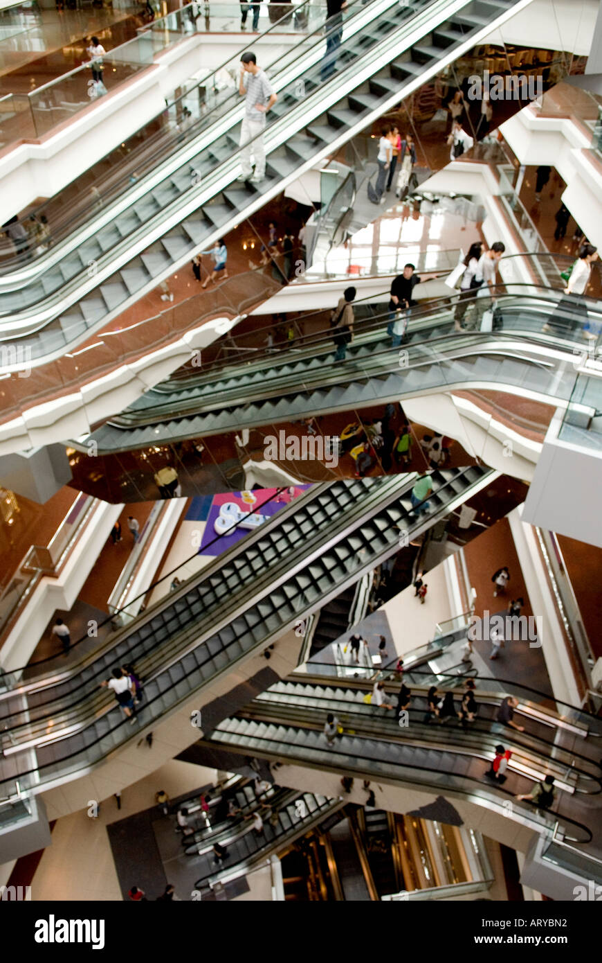 Escalator at a popular shopping mall in Hong Kong SAR China Stock Photo -  Alamy