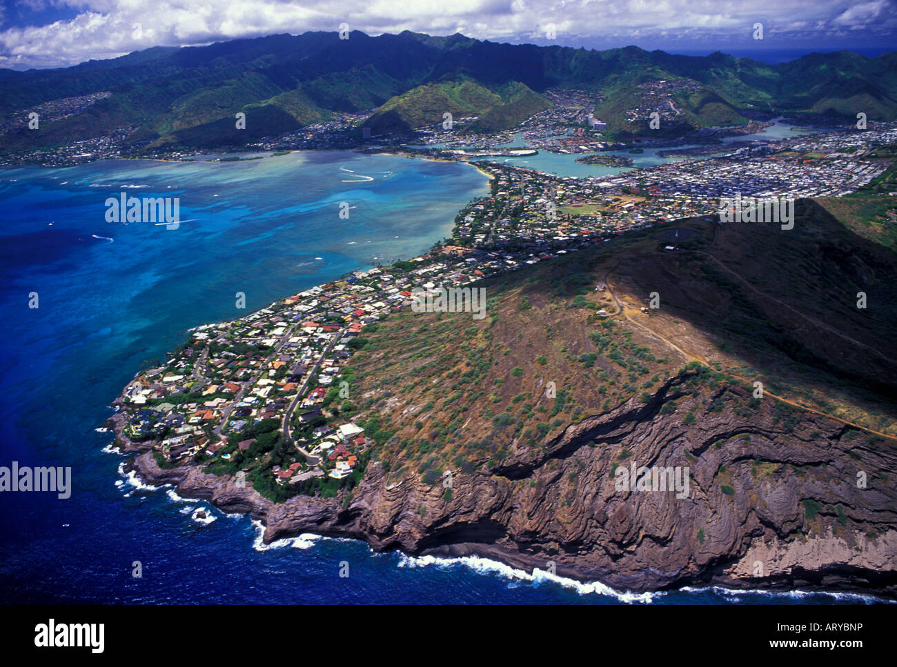 Aerial view of Hawaii Kai Stock Photo Alamy