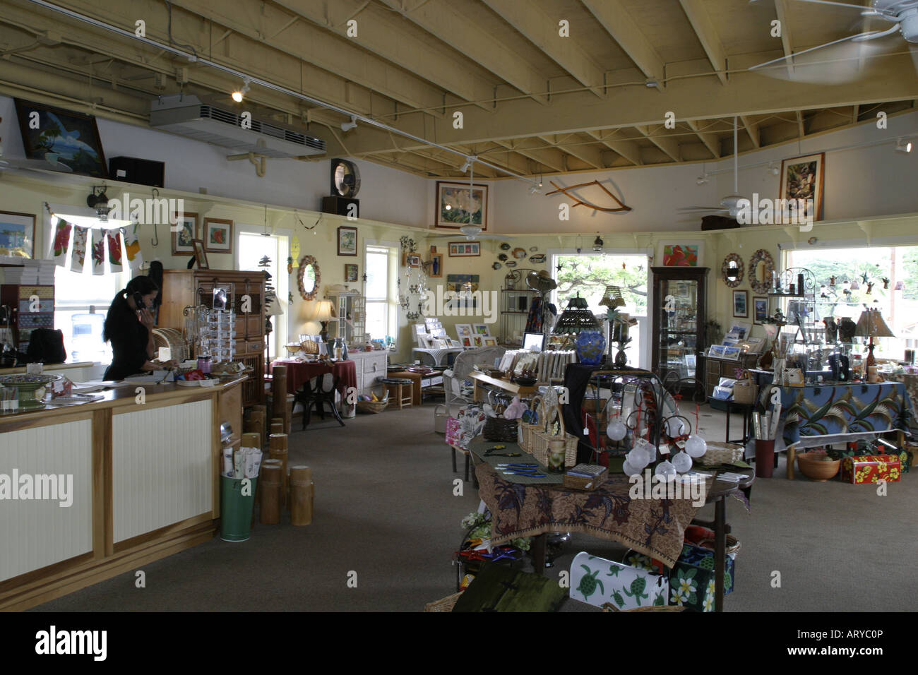 Gift shop. Interior photo of one of the many unique arts and crafts