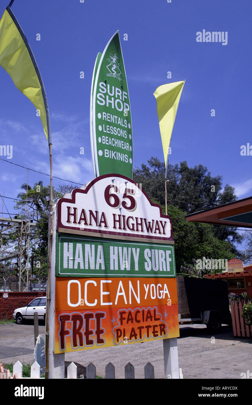 The Hana highway surf shop located in the small town of Paia a