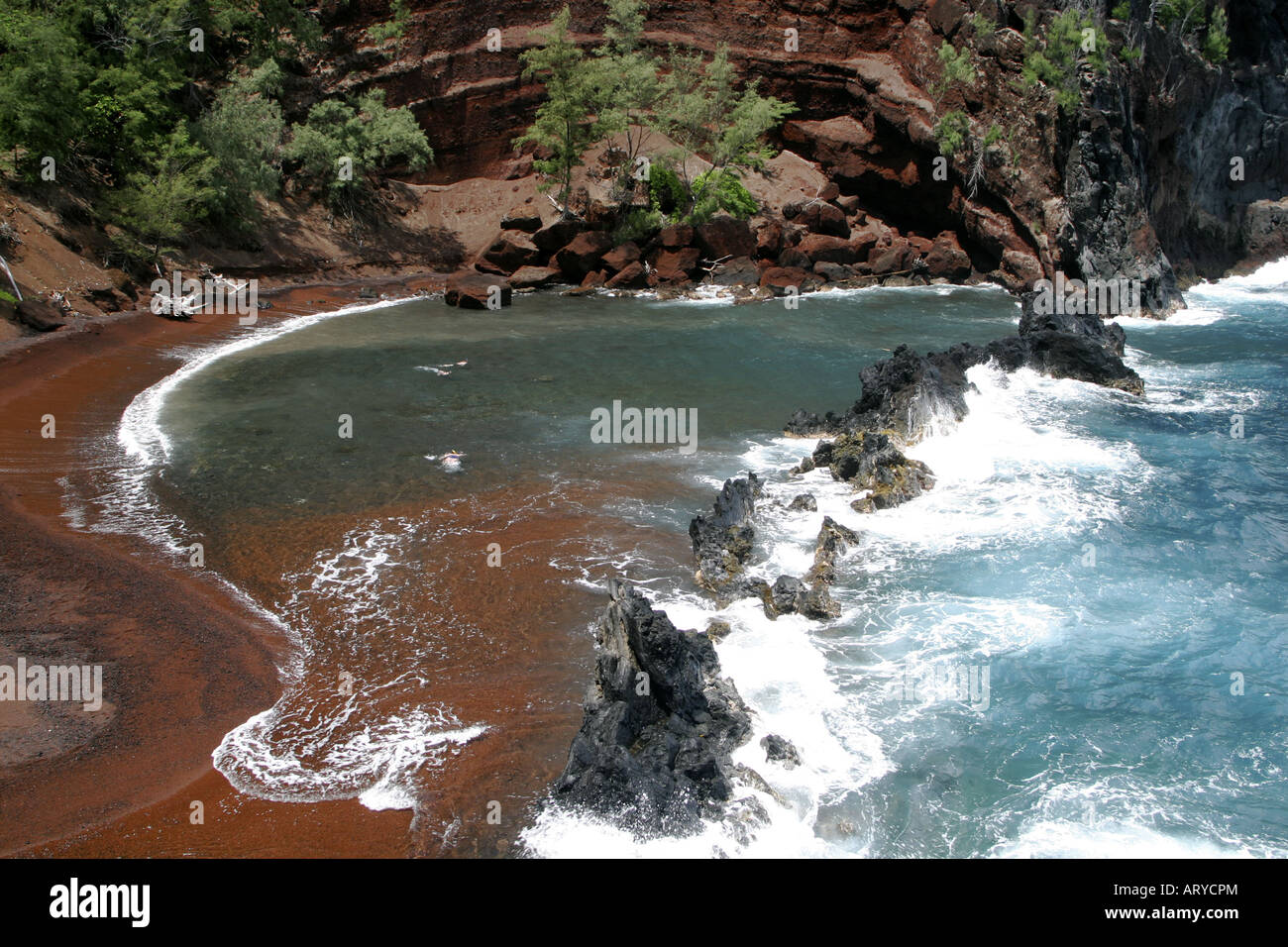 Secluded Kaihalulu Beach. Better known as Red Sand Beach. Located in the town of Hana near Hotel