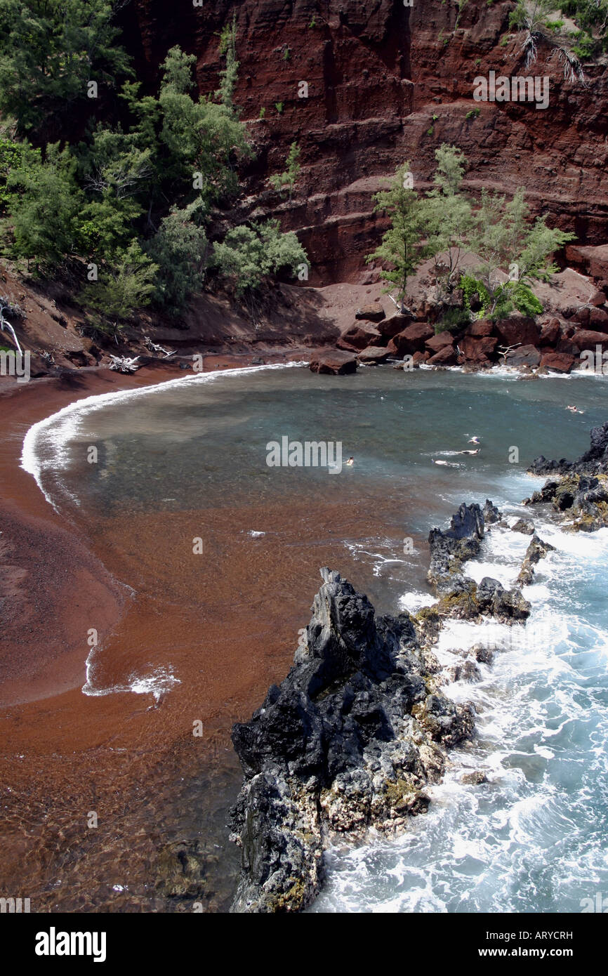 Secluded Kaihalulu Beach. Better known as Red Sand Beach. Located in the town of Hana near Hotel