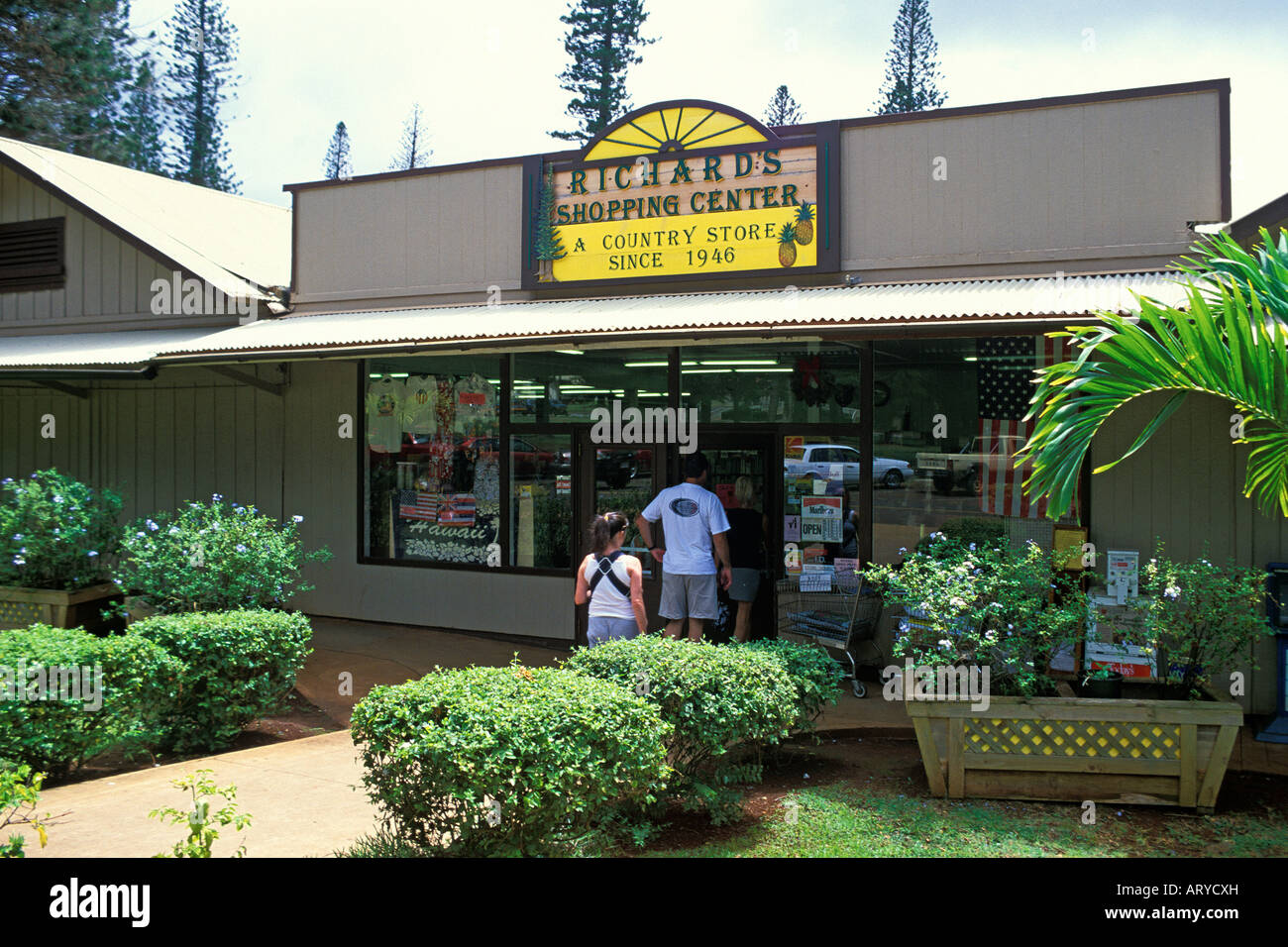 Lanai City shops Stock Photo Alamy