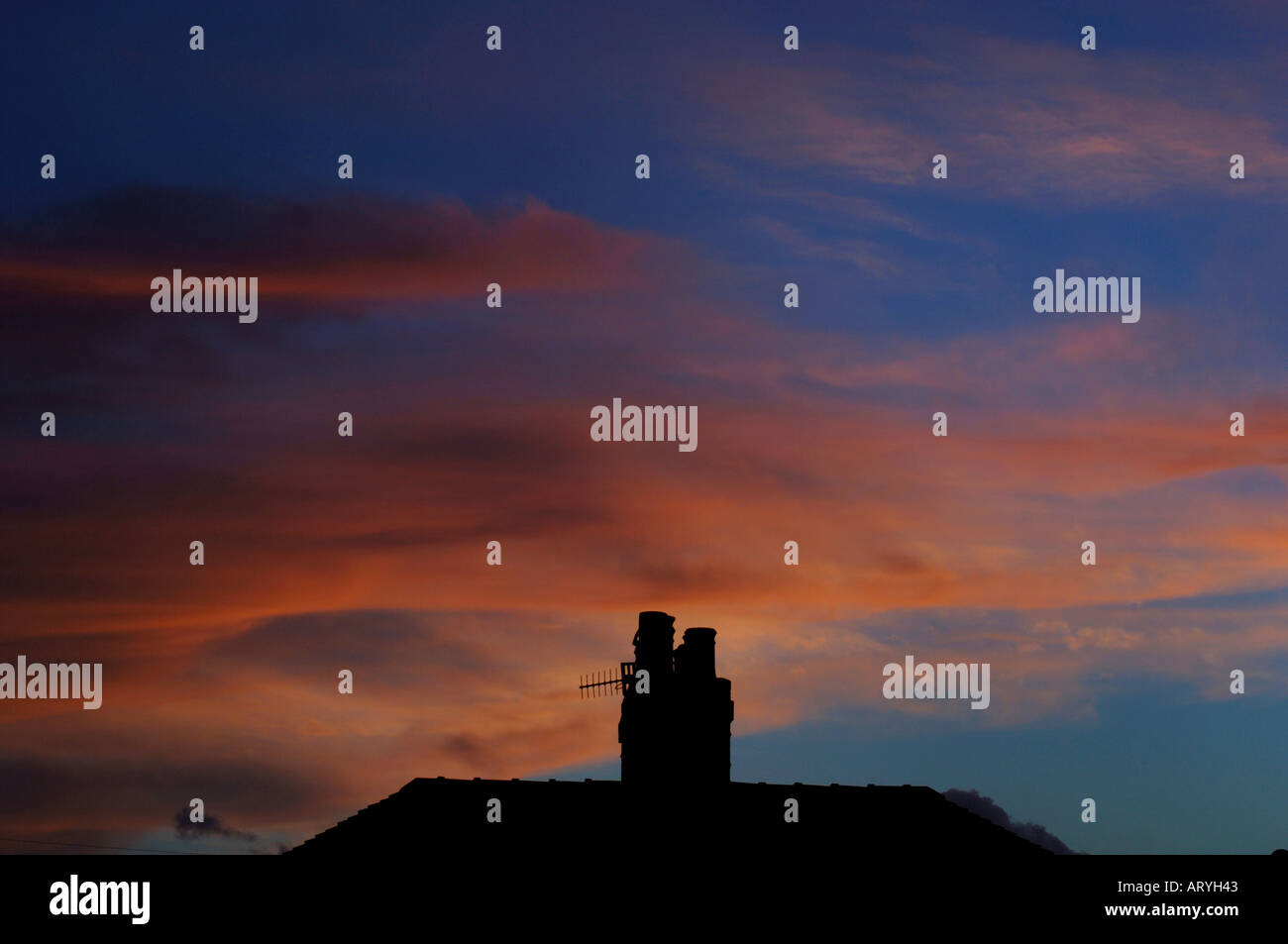 Red Sky At Night Stock Photo
