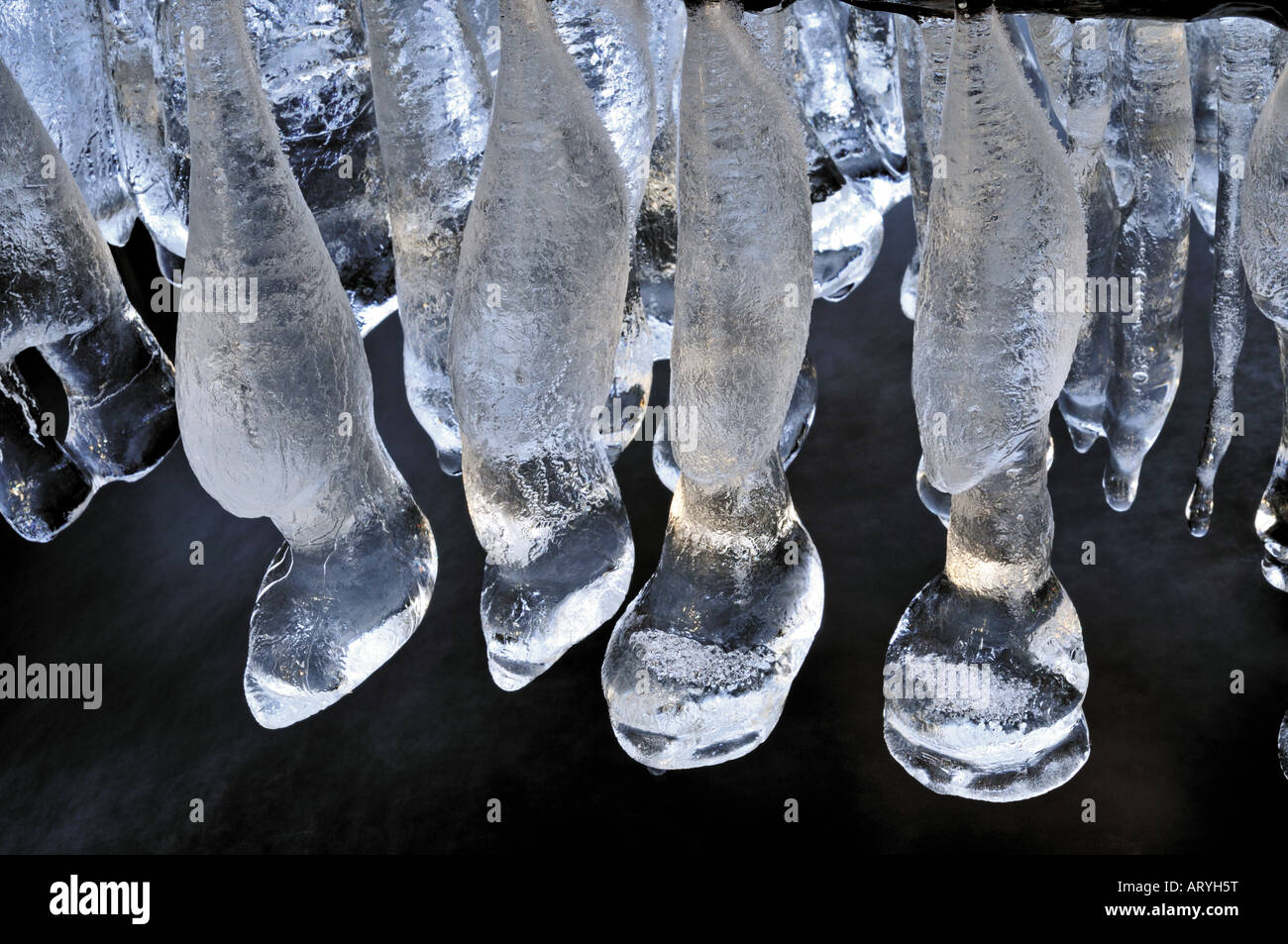 „Ice Shoes“, Limbach, nature park Odenwald, Germany Stock Photo