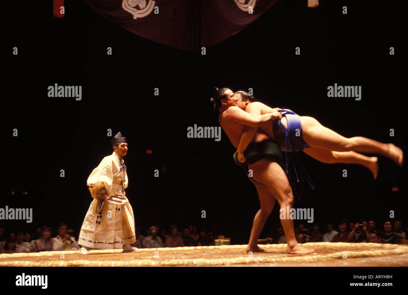 Sumo match at the Blaisdell Arena, Honolulu Stock Photo