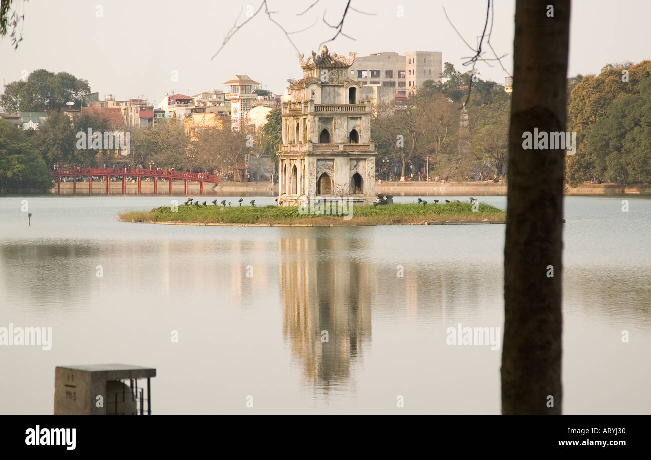 hoan-kiem-lake-and-ngoc-son-temple-in-hanoi-vietnam-stock-photo-alamy