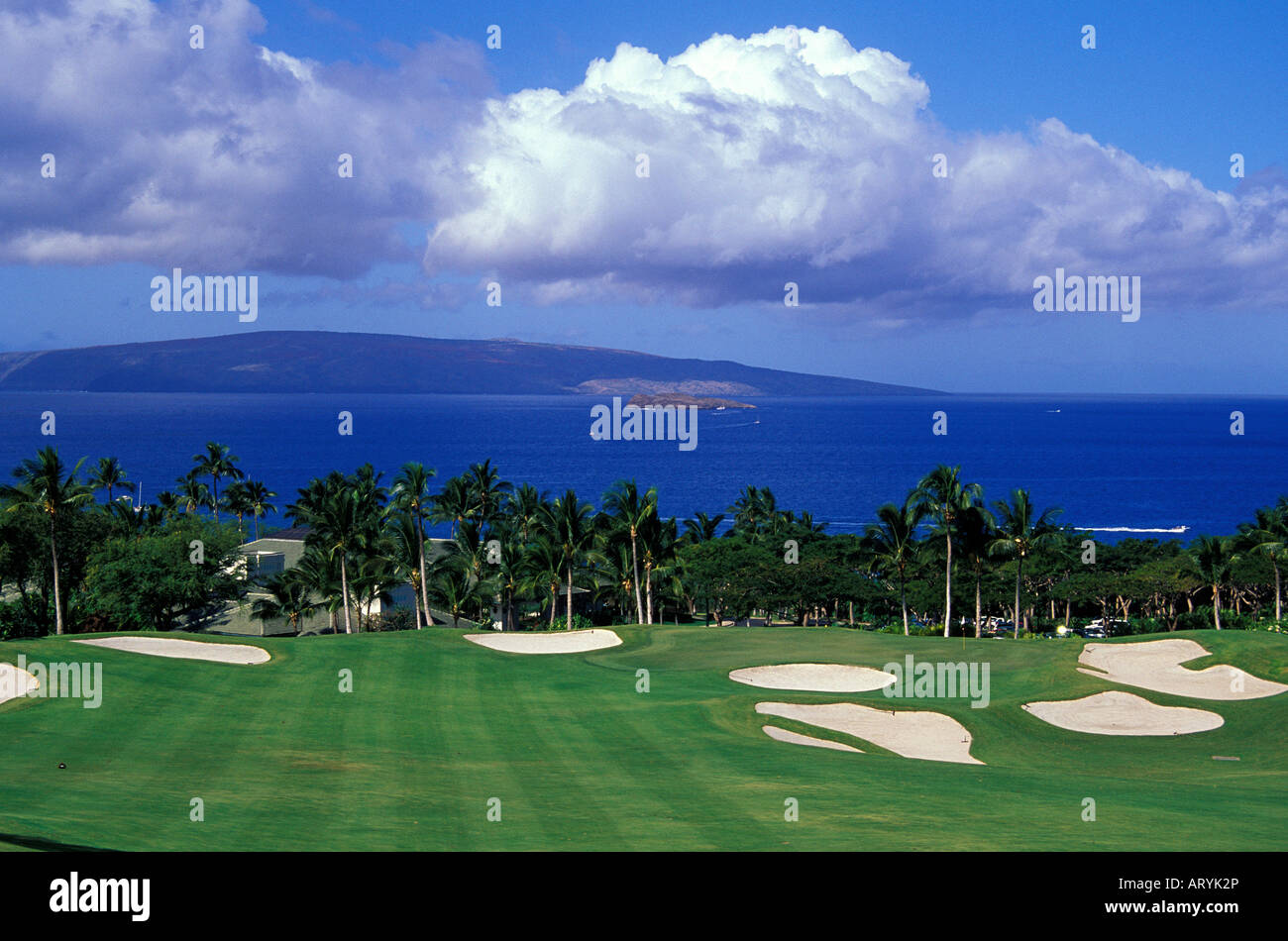 Hole No. 18 of the Wailea Emerald golf course on Maui Stock Photo Alamy