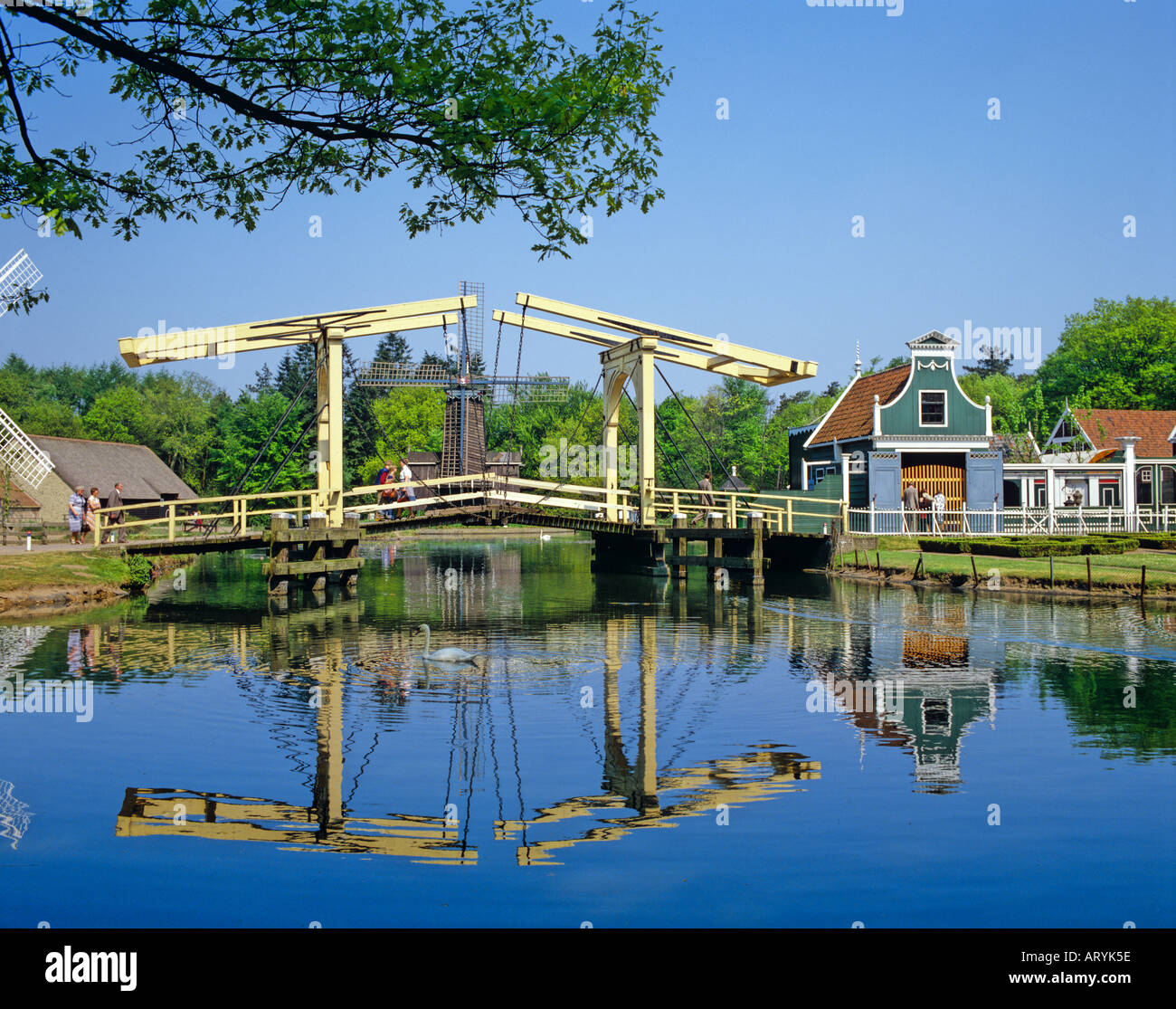 Drawbridge in Openair Museum Arnheim Netherlands Stock Photo