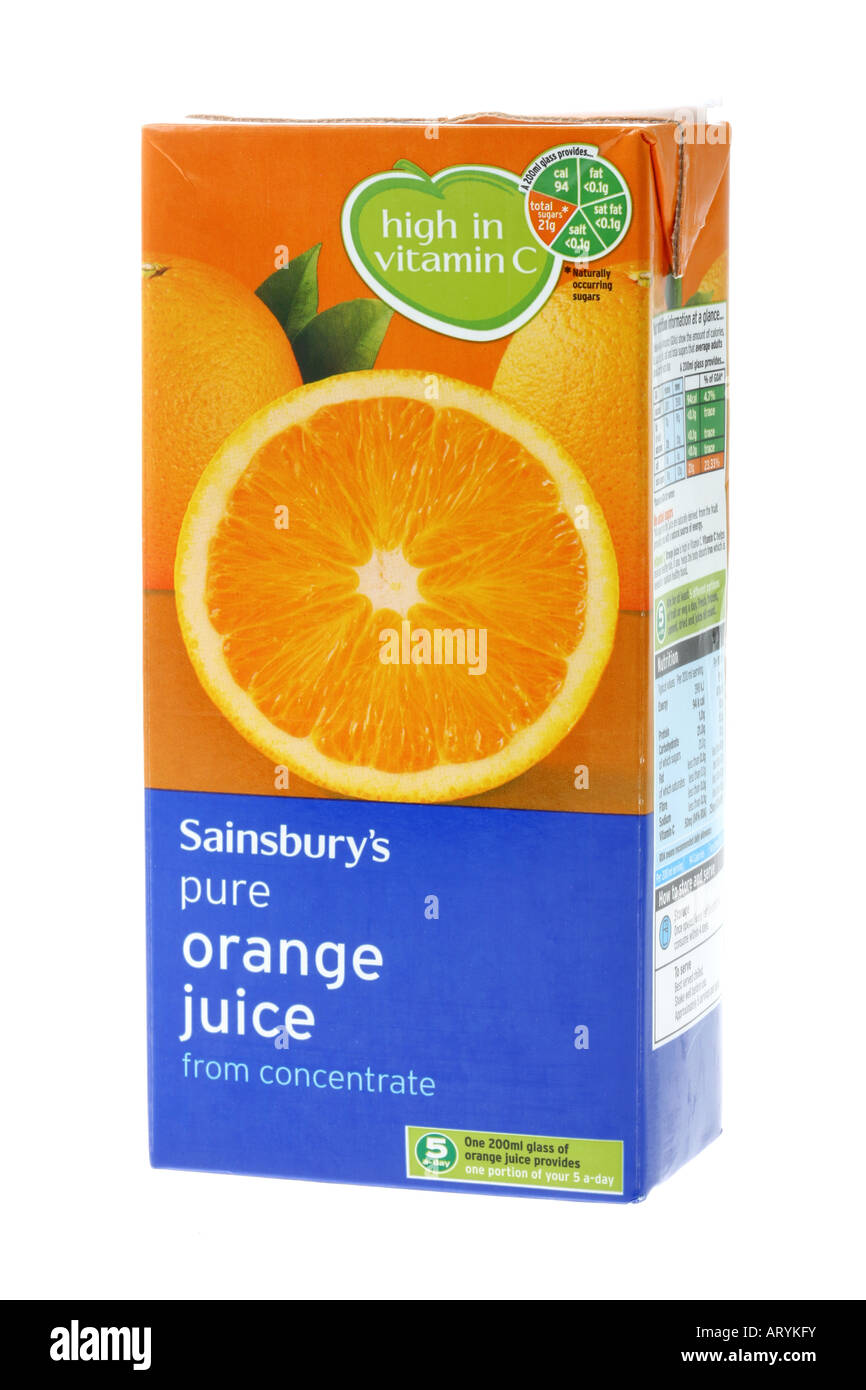Pure orange juice sainsburys hi res stock photography and images