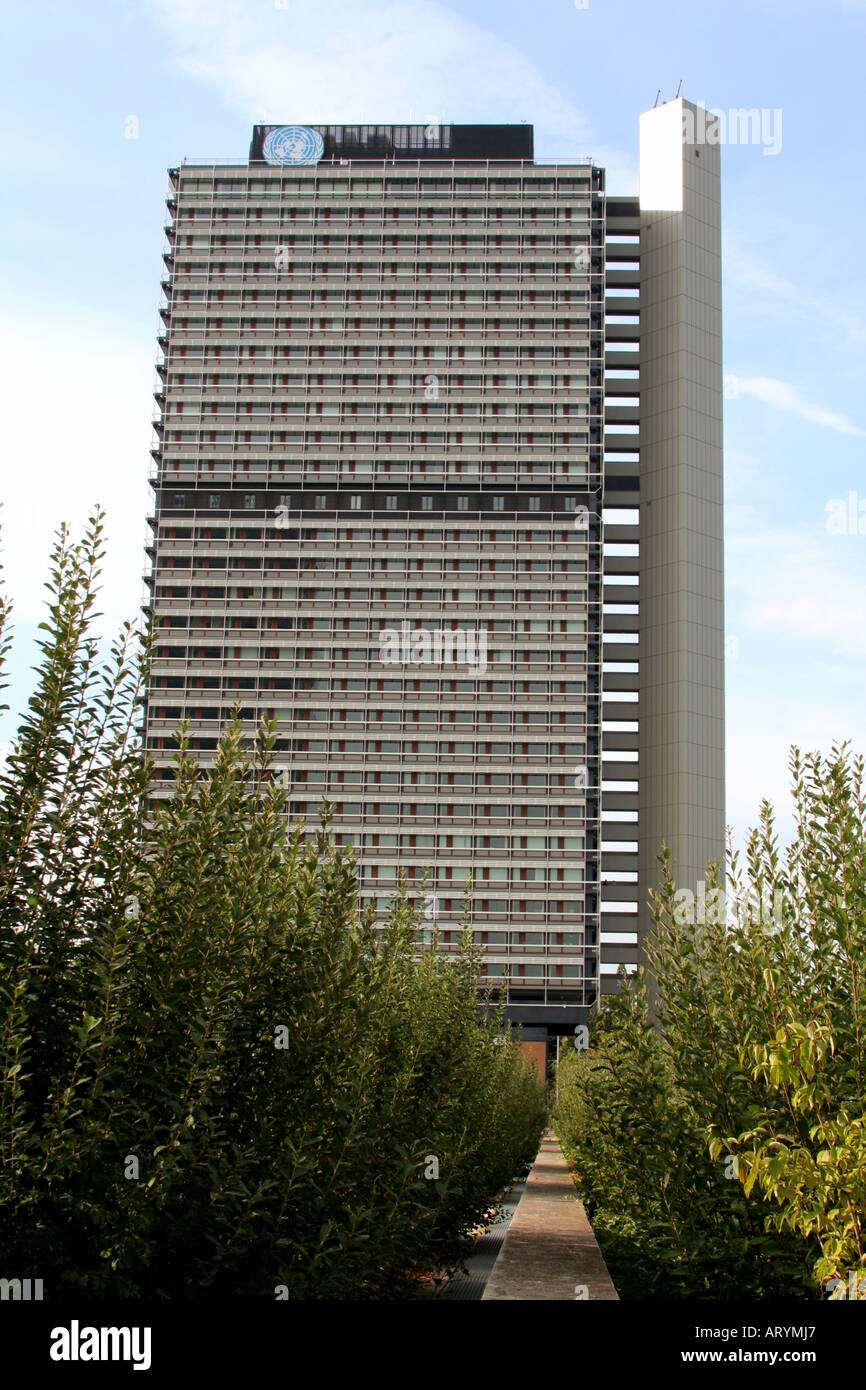Tall Eugen Building UN Campus Bonn North Rhine Westphalia Germany Europe Stock Photo