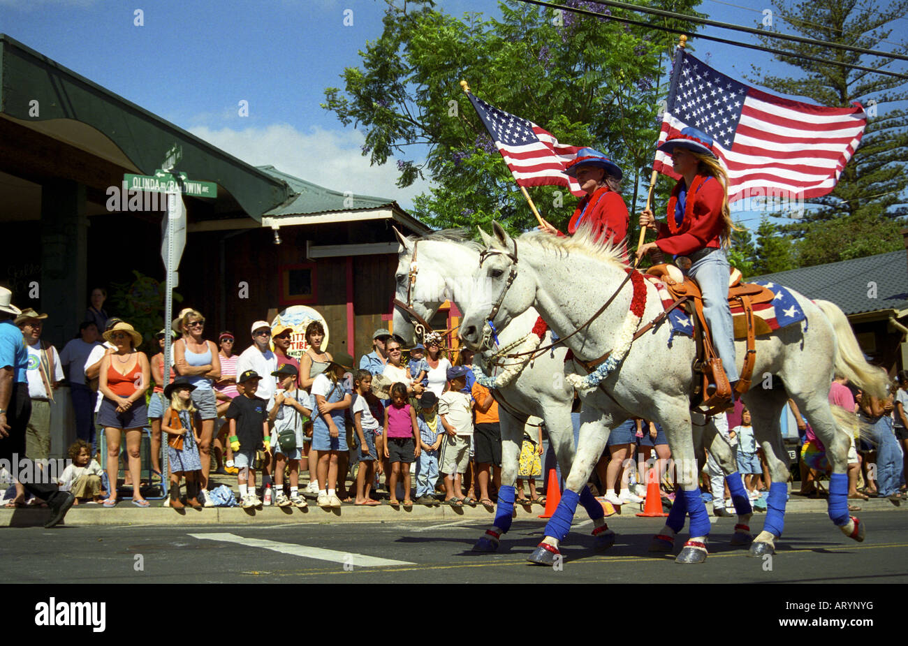 annual Fourth of July Makawao Rodeo Parade in the upcountry town of