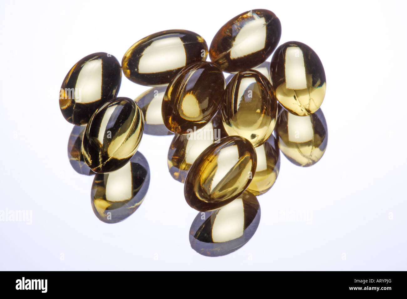 Cod Liver Oil Capsules Stock Photo