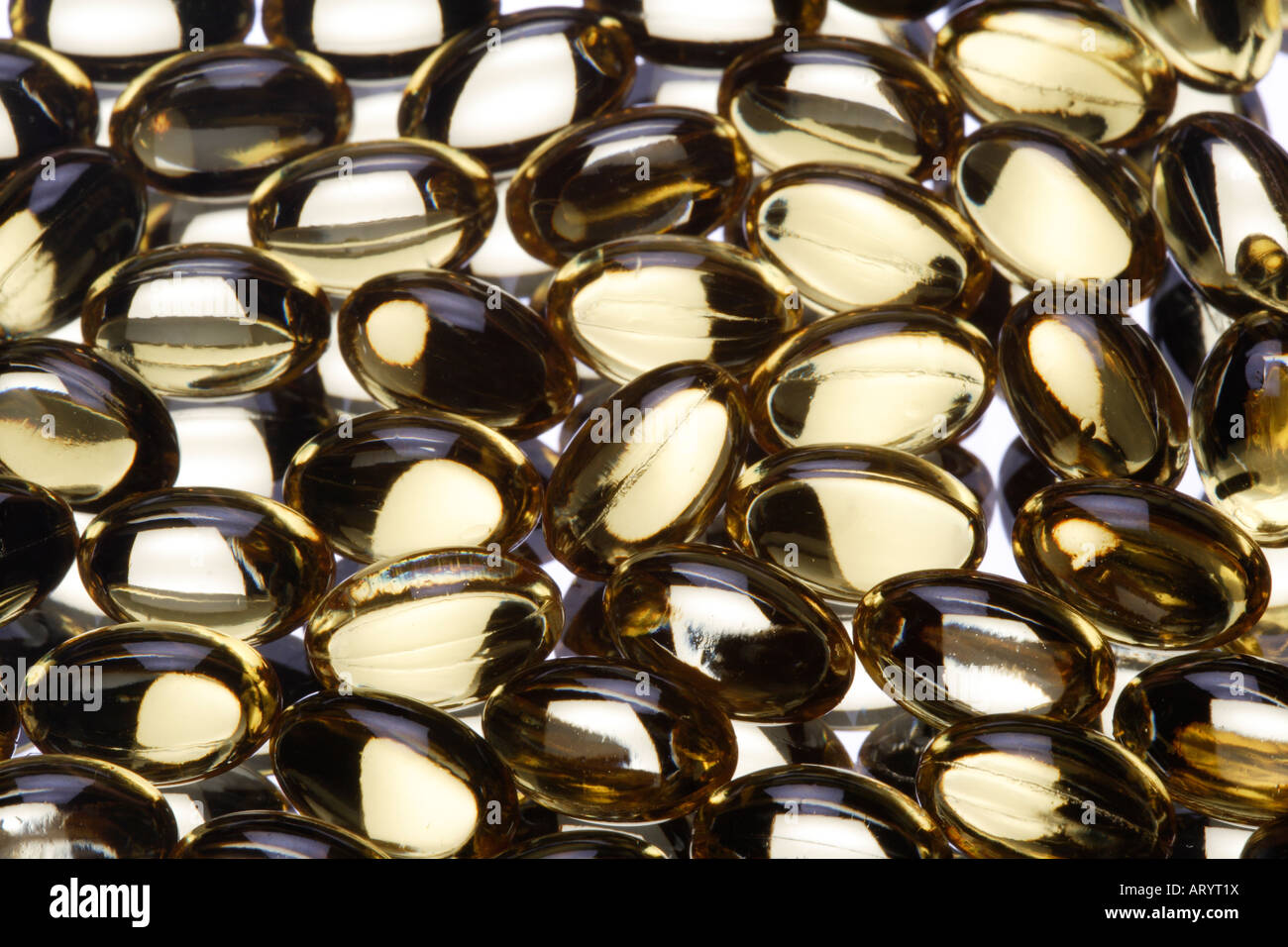 Cod Liver Oil Capsules Stock Photo