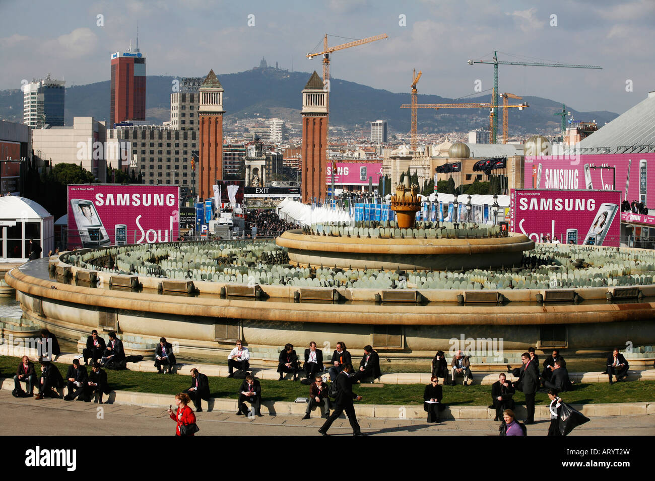 The Mobile World Congress 3GSM 2008 in Barcelona, Catalonia, Spain, Europe, EU Stock Photo