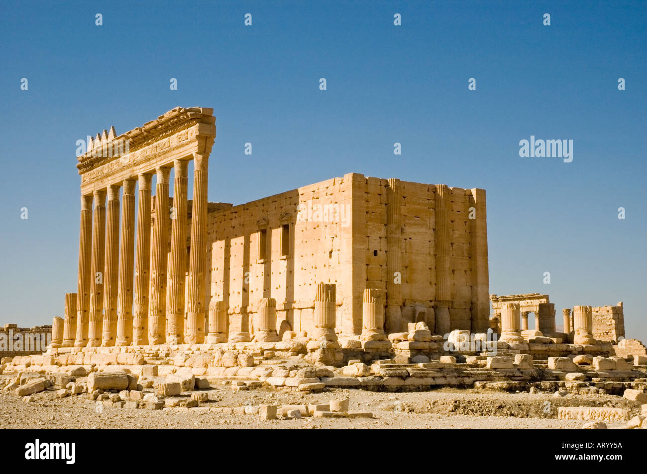 Central cella, Temple of Bel, Bal, amongst Ruins ancient Tadmor, Palmyra, Central Syria, Middle East. DSC 5937 Stock Photo