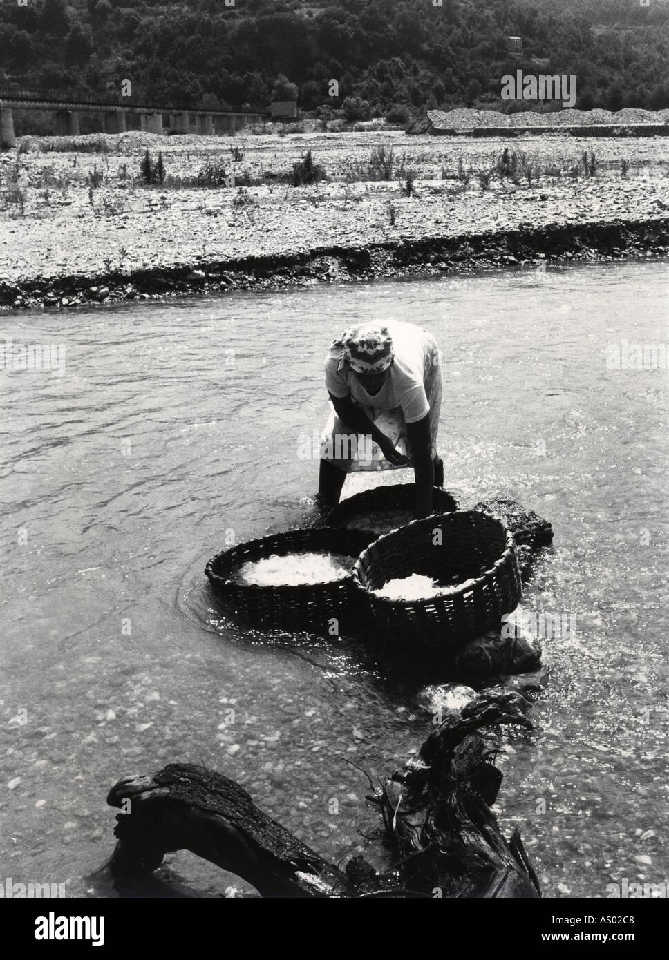 Wool cleaning process Stock Photo Alamy