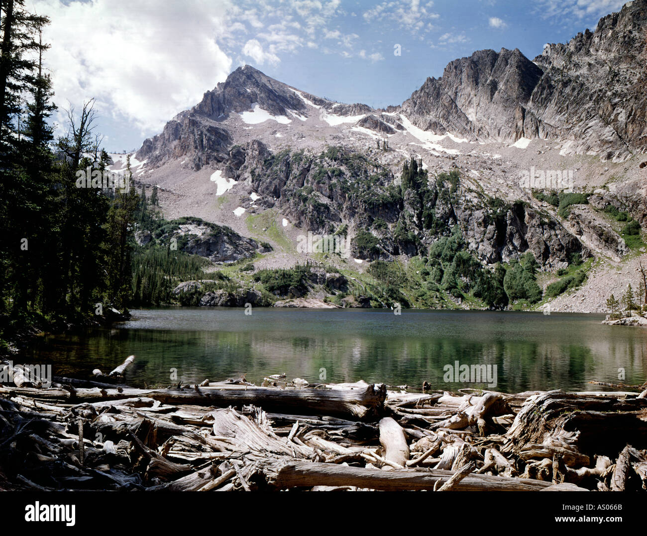 Alpine Lake and Alpine Peak, Sawtooth National Forest, wilderness