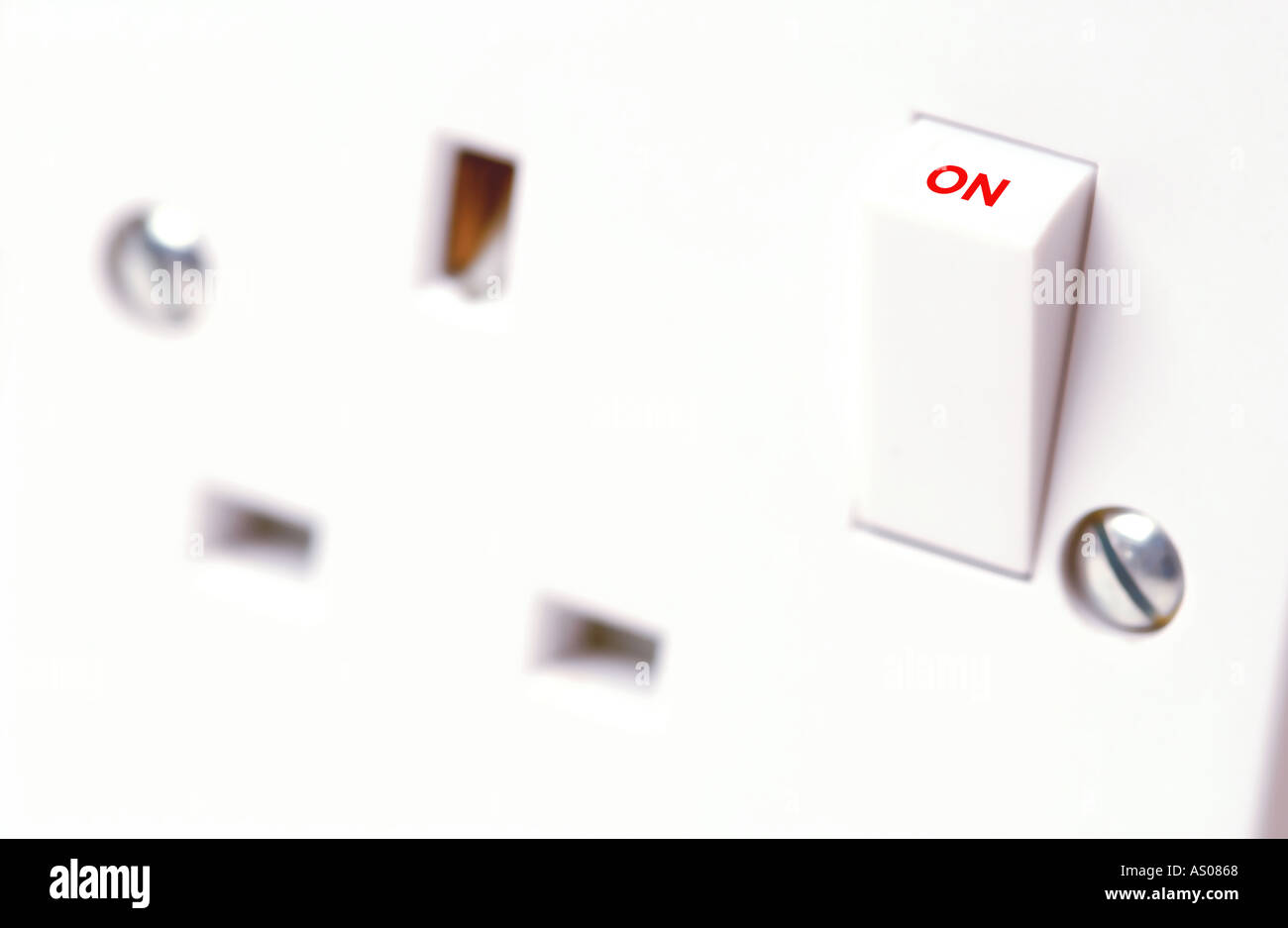 Close up of white electrical wall socket on switch Stock Photo - Alamy