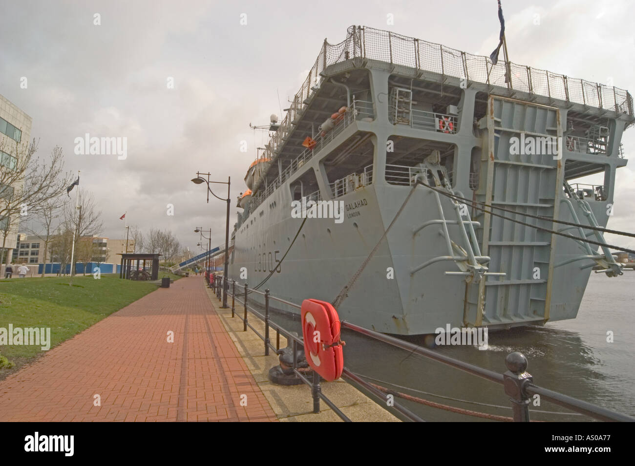 royal fleet auxiliary ship sir galahad cardiff bay wales uk great britain Stock Photo