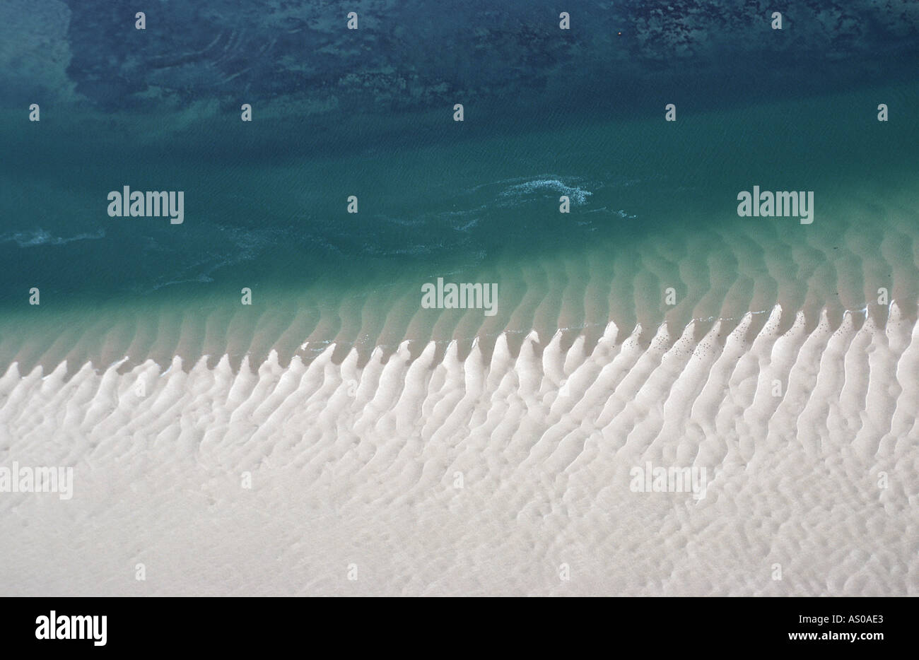 Aerial view of coastal waters Stock Photo