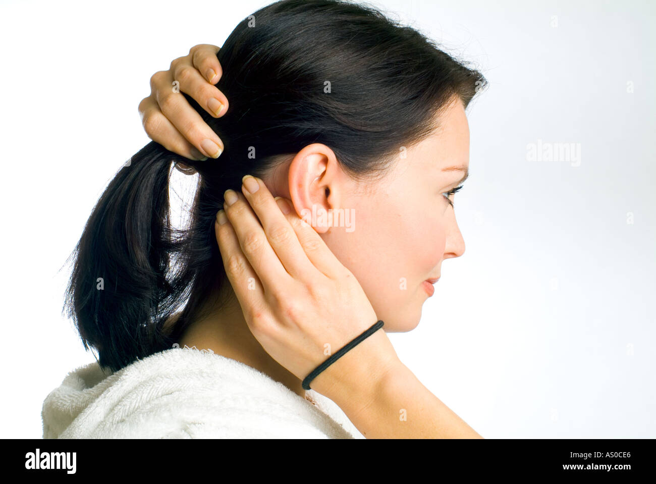 woman with hairband Stock Photo