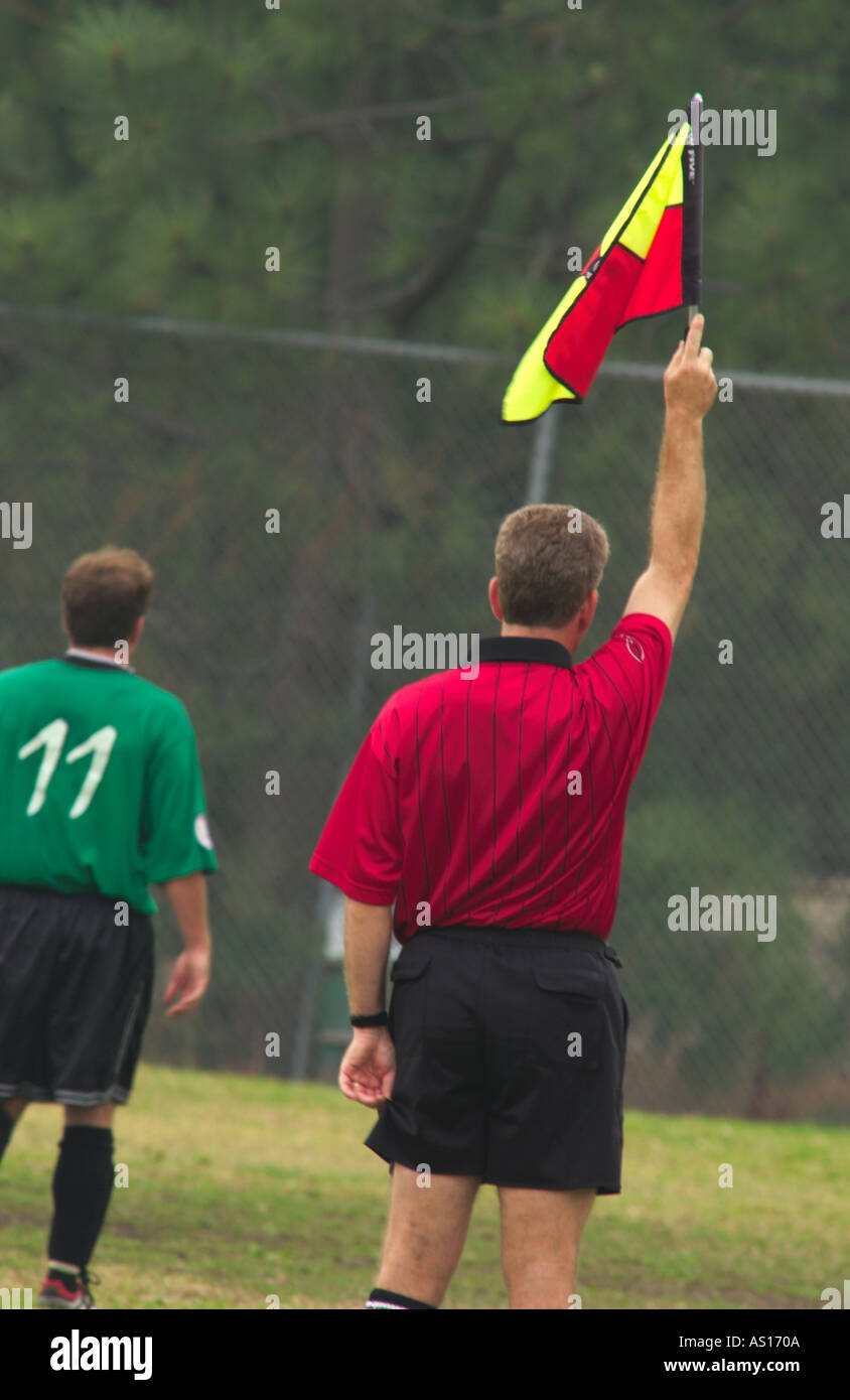 FOOTBALL FUTBOL SOCCER REFEREE FLAG Stock Photo Alamy