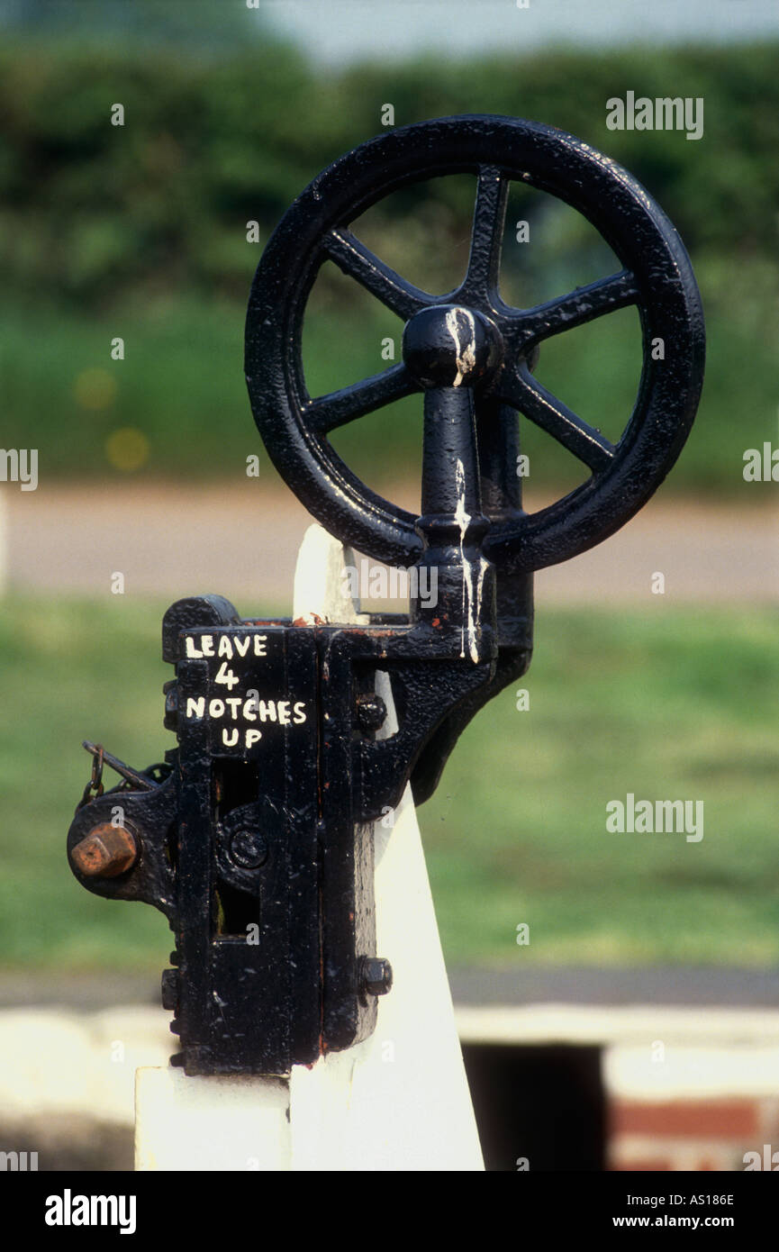 Unique paddle gear at Maunsel Lock on the Bridgwater and Taunton Canal