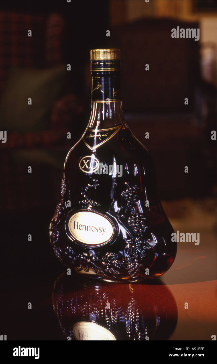 bottle of Cognac Hennessy Stock Photo
