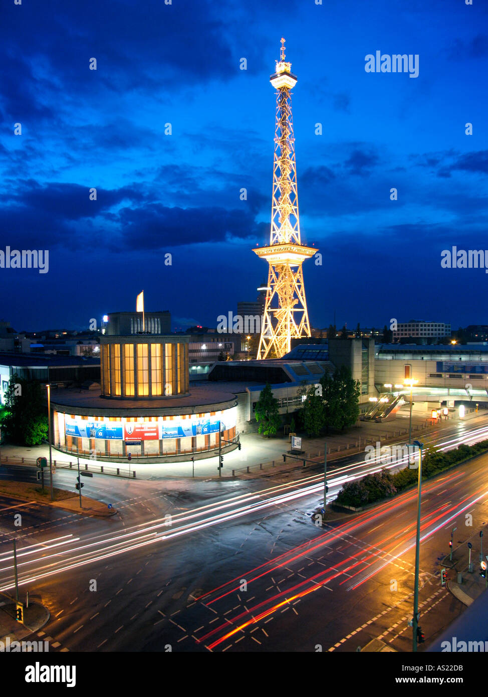 Old radio tower Funkturm ICC International Conference Centre West Berlin Germany Stock Photo