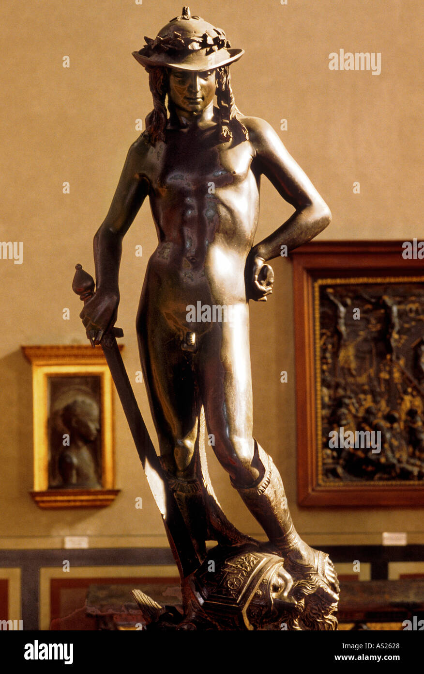DAVID BY DONATELLO IN THE BARGELLO MUSEUM FLORENCE TUSCANY ITALY Stock Photo
