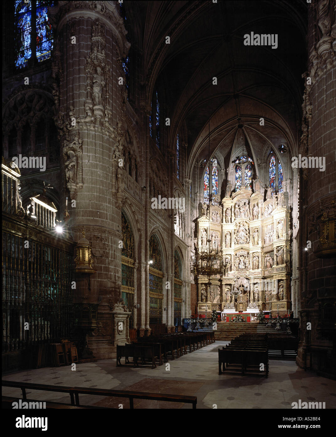 Burgos, Kathedrale, Blick in den Chor Stock Photo