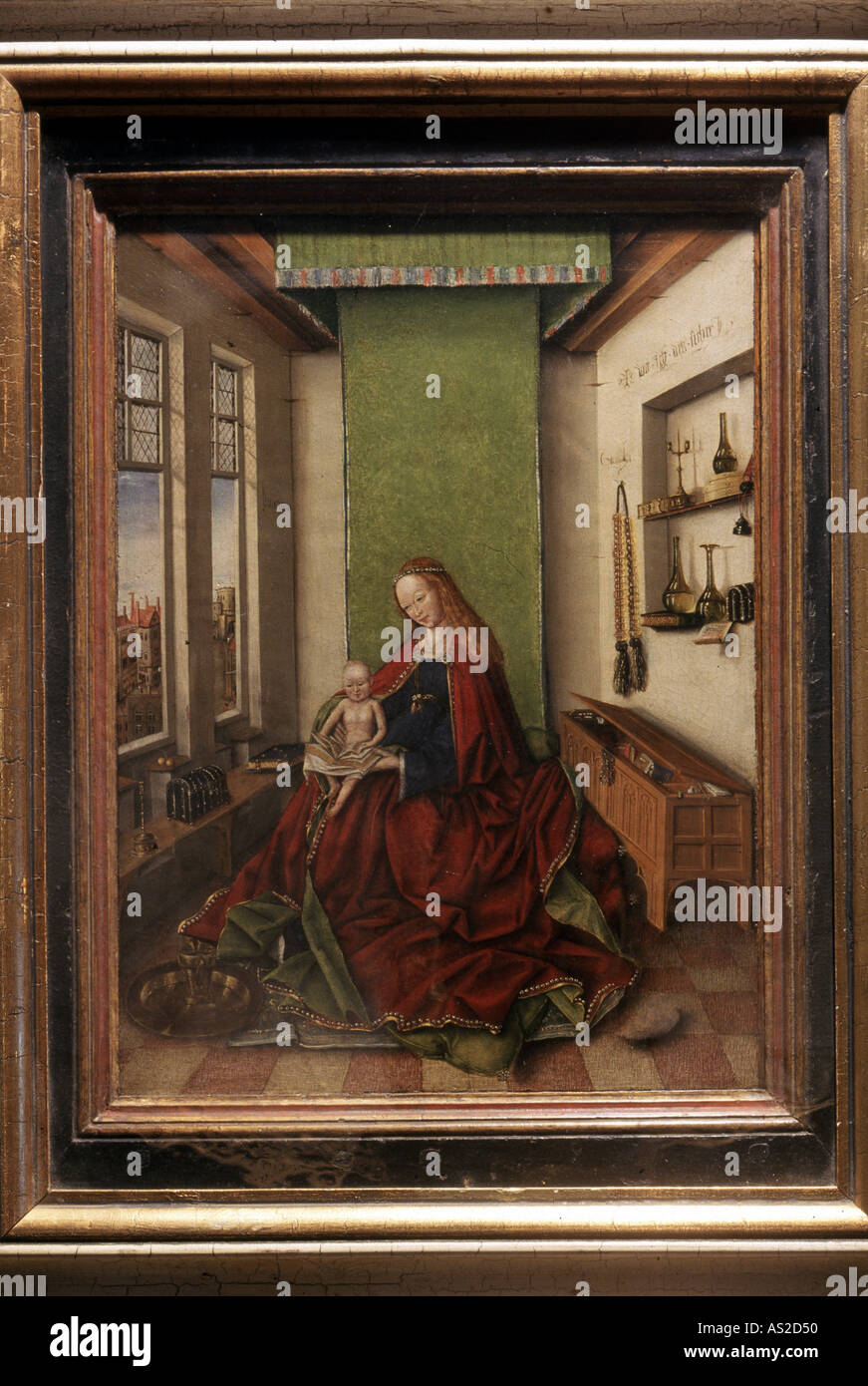 Covarrubias, Colegiata de Covarrubias, Madonna nach Van Eyck Stock Photo