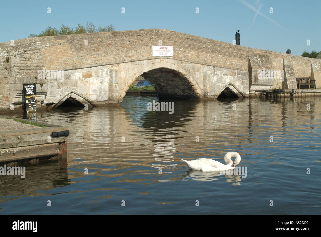 The medieval stone bridge over the river Thurne at Potter Heigham