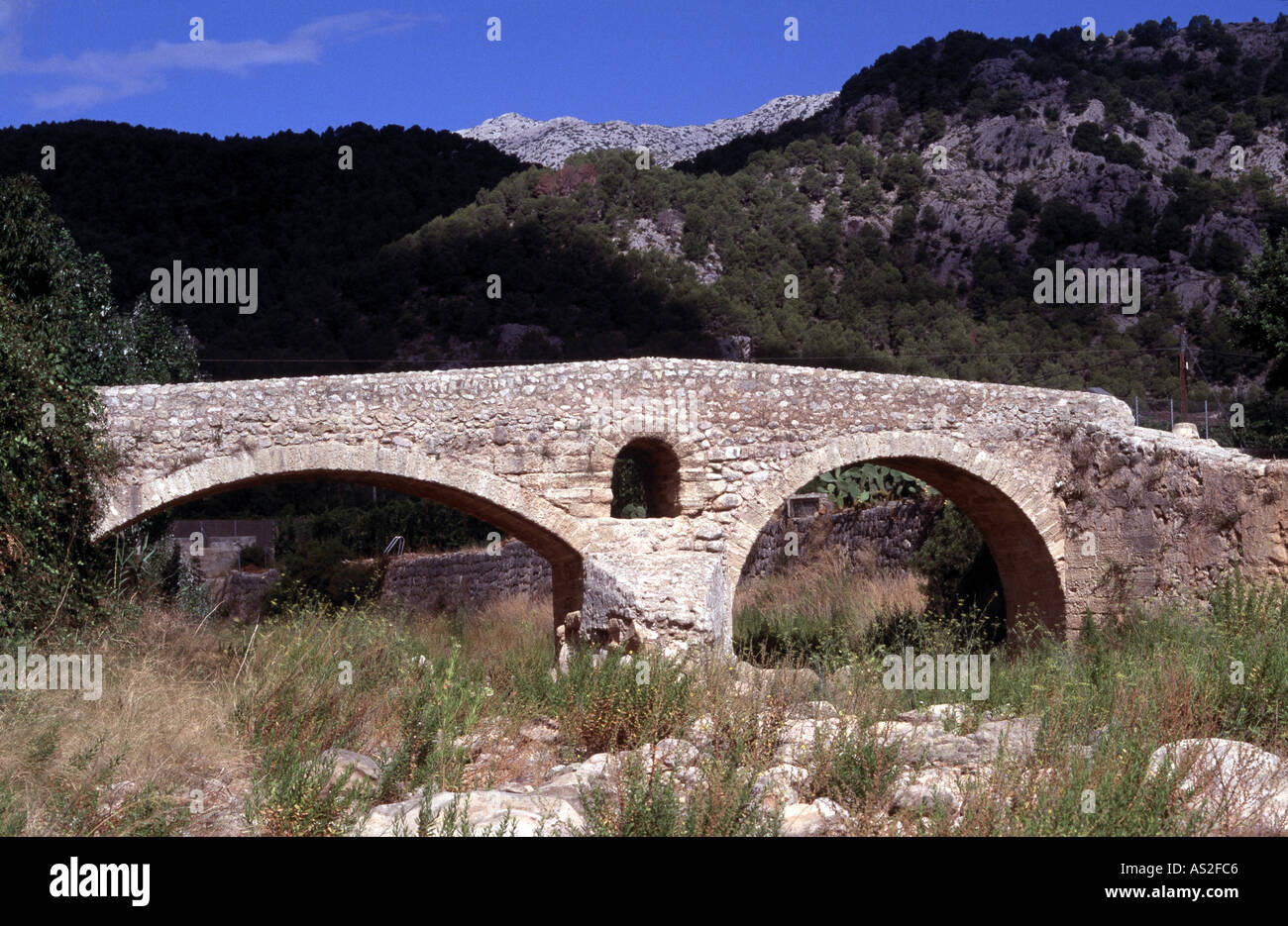 Pollenca, römische Brücke, Stock Photo