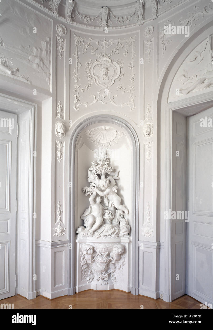 Brühl, Schloß Falkenlust, Oberes Vestibül, Element Feuer Stock Photo