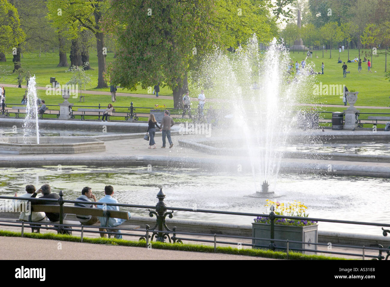 Hyde Park fountains in London UK england Britain Stock Photo Alamy