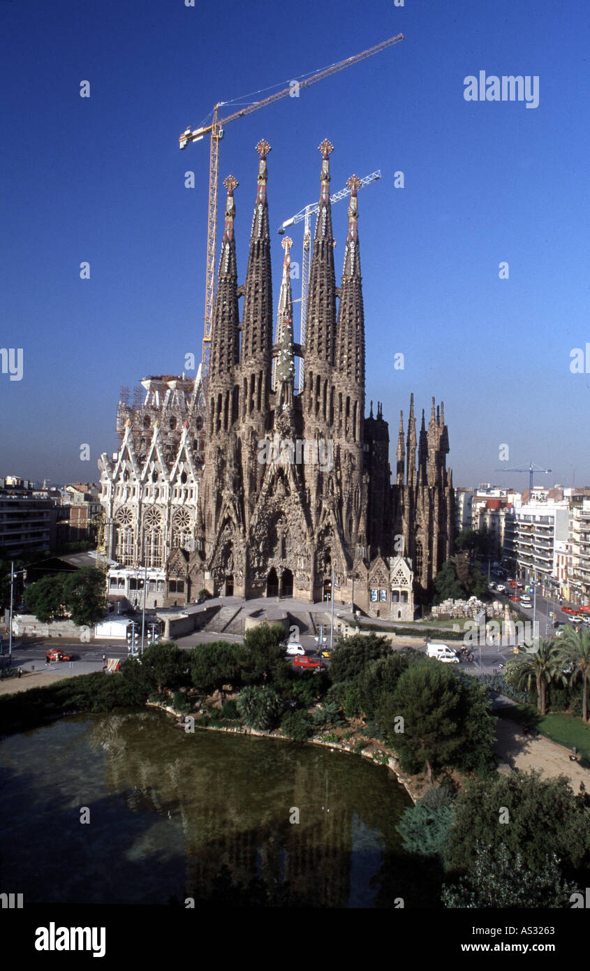 Barcelona, Kathedrale Sagrada Familia, Blick auf Ostfassade Stock Photo