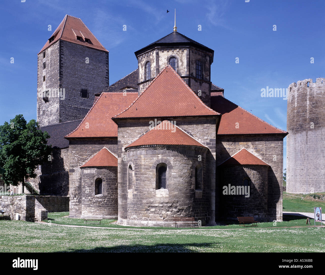 Querfurt, Burg, Kapelle und Türme von Osten Stock Photo