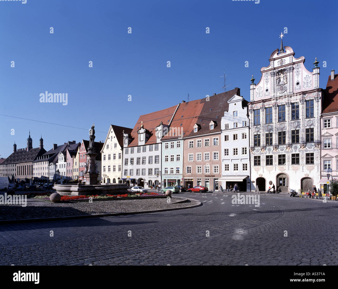 Landsberg/Lech, Hauptplatz mit Rathaus, Stock Photo