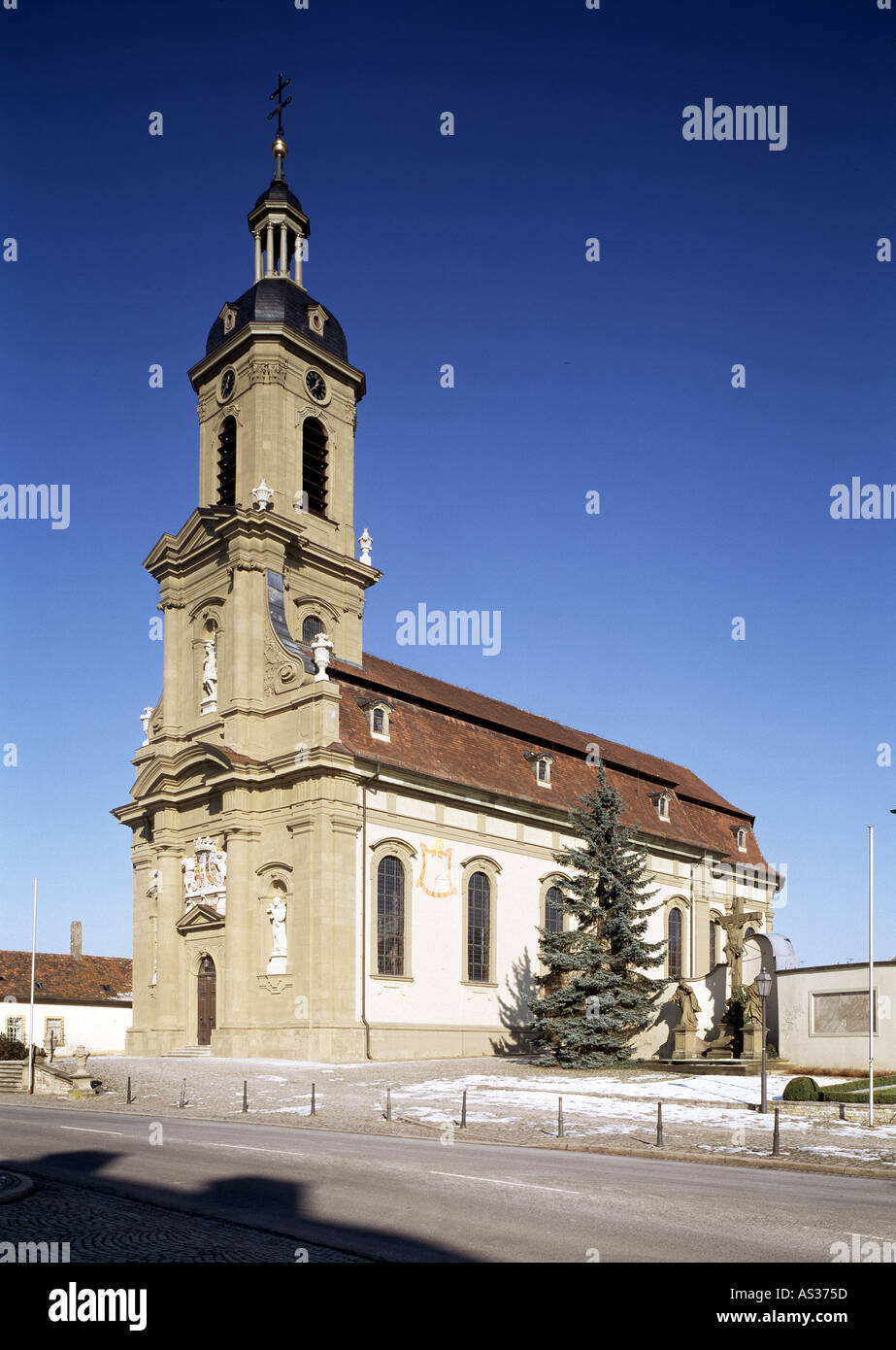 Wiesentheid, Pfarrkirche, Aussenaufnahme Stock Photo