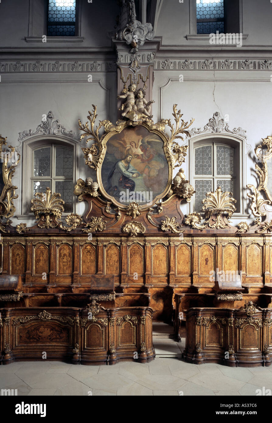 Bamberg, Kloster St. Michael, Chorgestühl, Nordseite Stock Photo