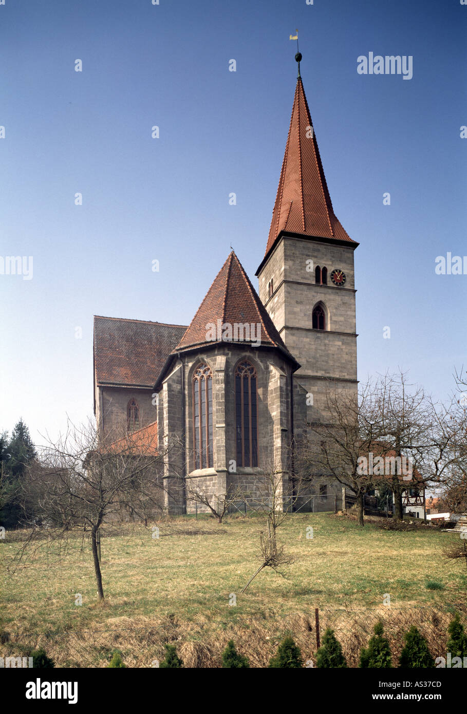 Münchaurach, Klosterkirche, Blick von Osten Stock Photo