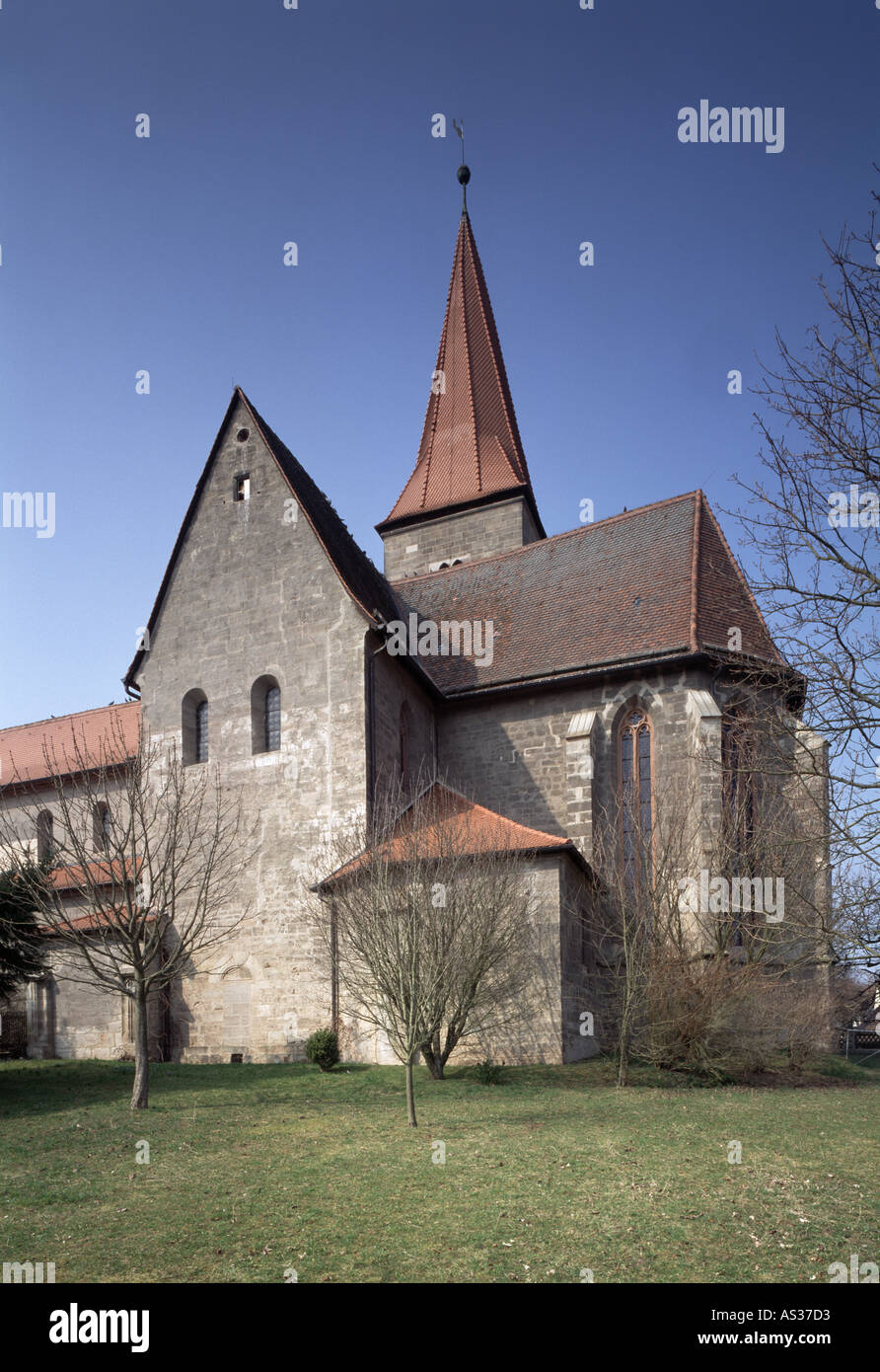 Münchaurach, Klosterkirche, Blick von Südosten Stock Photo