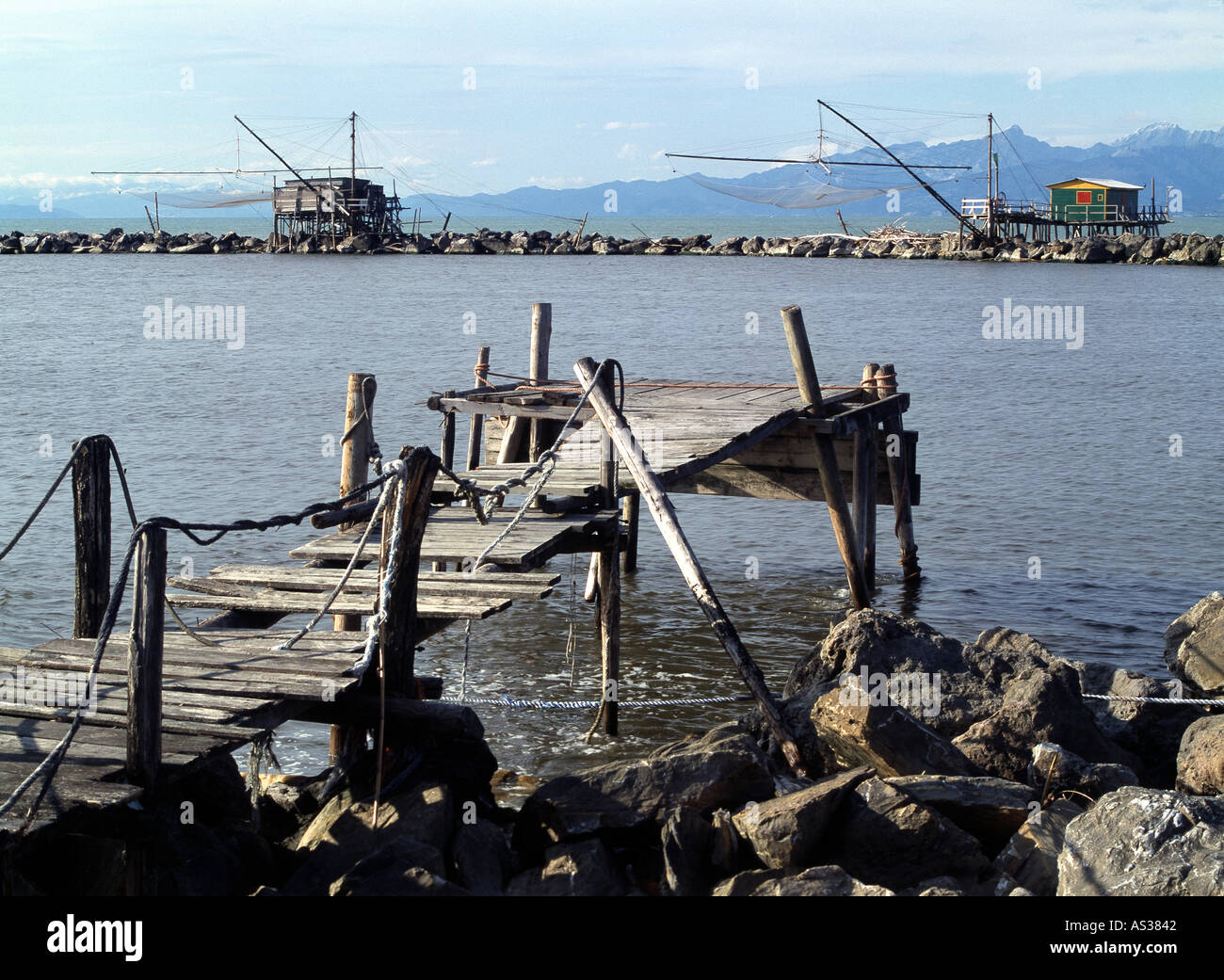 Pisa, Fischerhütten an der Arno-Mündung, Südwest Stock Photo