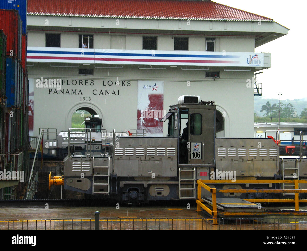 Panama Canal mule Stock Photo - Alamy