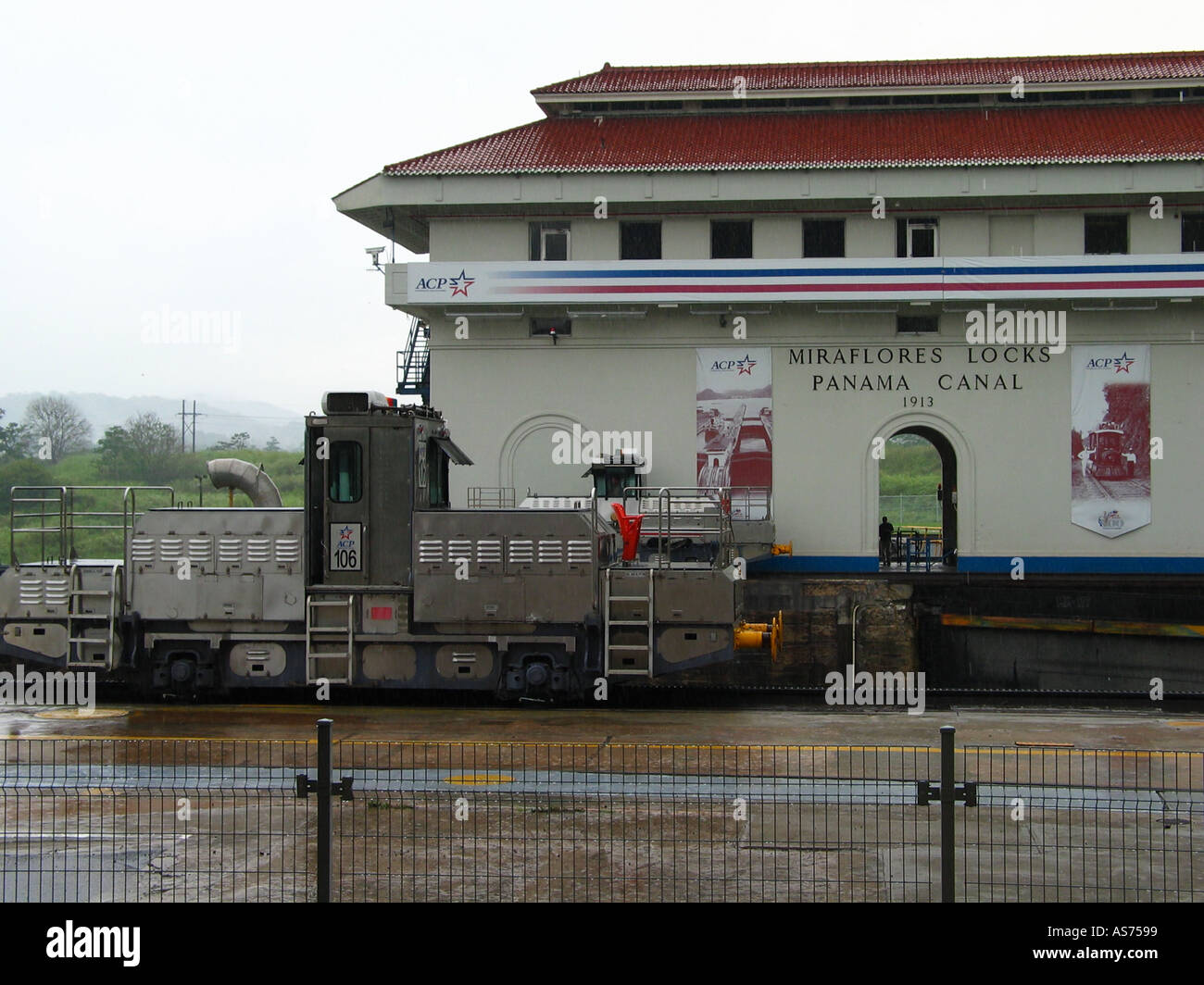 Panama Canal mule Stock Photo - Alamy