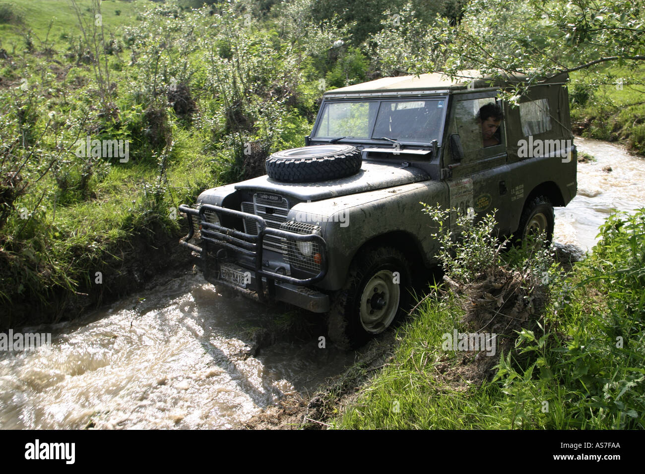 Land Rover Series 3 in action at North Greece Stock Photo - Alamy